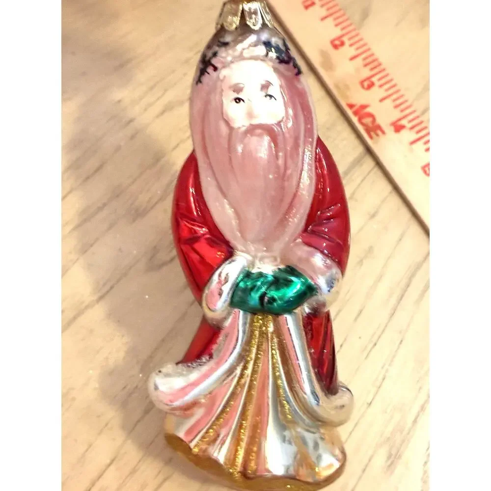 Santa's Best Mercury Glass Santa Ornament Vintage Christmas Xmas